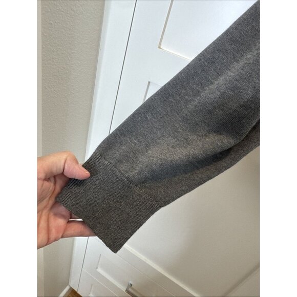 Land's End Men's M Sweater gray Cardigan Vneck Pockets long sleeve Supima Cotton - Picture 11 of 13